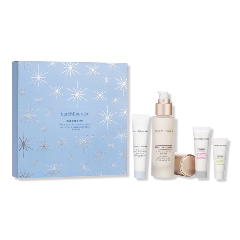 NWT bareMinerals Give Good Skin 4-Piece Blend & Layer Skincare Set
